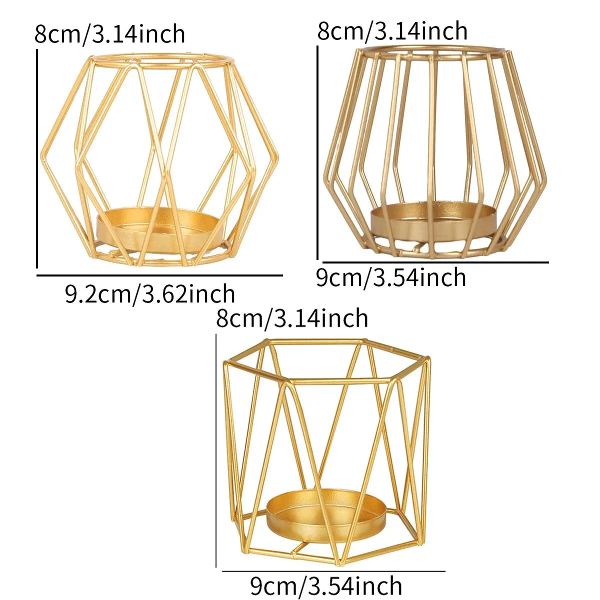 Candelabro Ferro Dourado Nórdico