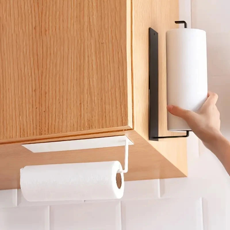 Suporte para Papel Toalha de Aço Carbono para Cozinha - Organizador Prático