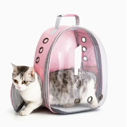 Mochila Transparente e Respirável para Viagem de Animais de Estimação