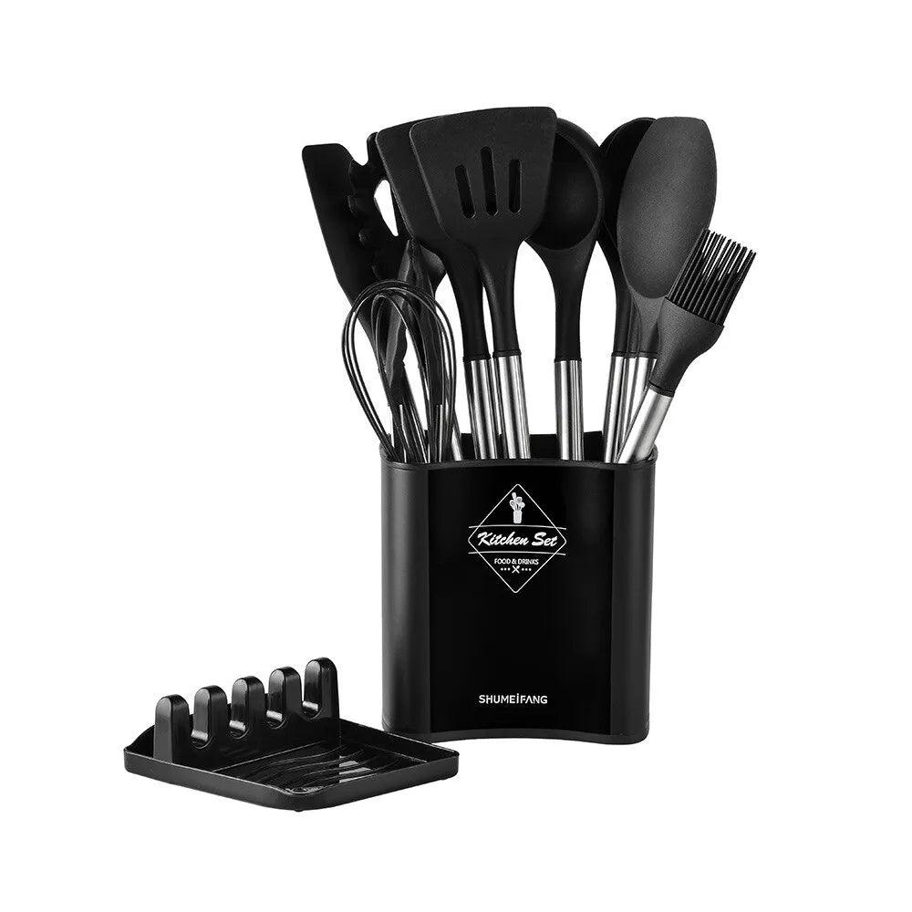 Conjunto de Utensílios de Cozinha em Silicone com 13 Peças